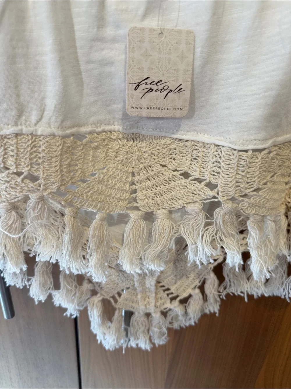 NWT Free People Cream Crochet Tube Top small and large - Picture 4 of 14